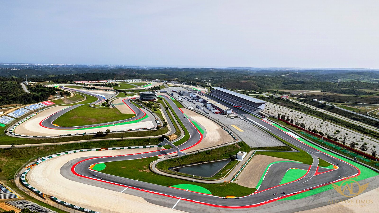 Aerial view of the Algarve International Circuit in Portimão, home of race weekends and track days