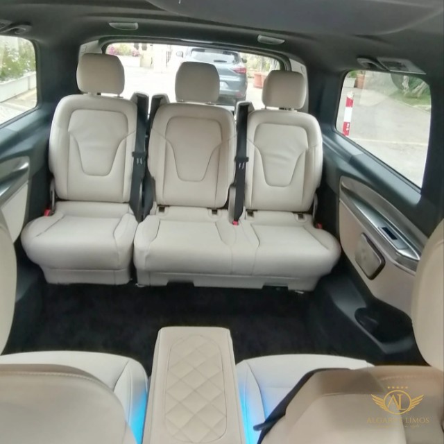 Algarve Limos Mercedes-Benz V-Class three-seat rear row in cream leather